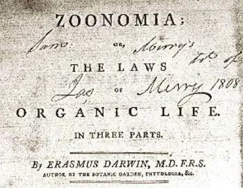 Erasmus Darwin's book Zoonomia.