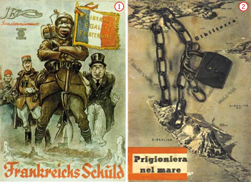 Imaginary Enemies, Imaginary Plots A publication reflecting the paranoia of Nazi Germany, portraying the French as an enemy. An over-exaggerated message in a fa