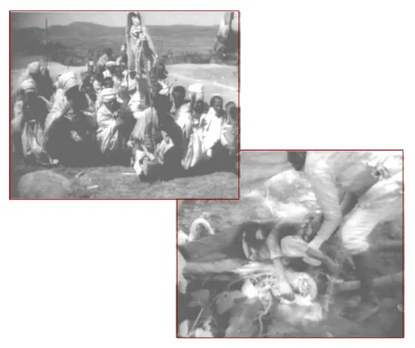 Pictures of the Ethiopian people, oppressed by Mussolini.