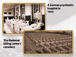 Far left: Construction of a wall dividing the Warsaw ghetto from the rest of the city Left: Helpless people sent to the Belzec concentration camp Bottom left: A