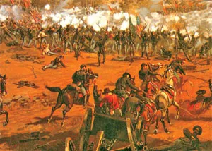 The American Civil War (1861-1865) between the northern states, who demanded that slavery be abolished, and the southern states, who wanted it to continue. The